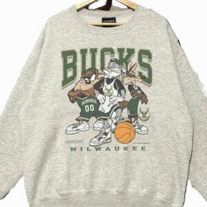 Vintage Milwaukee Bucks Looney Tunes Sweatshirt, NBA Milwaukee Ash Unisex tee